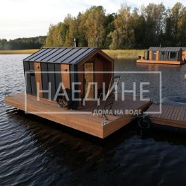 Арендовать плавучую баню Барн на выходные на озере | Наедине - дома на воде